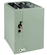 Aluminum evaporator coil cutaway showing fin and tube assembly