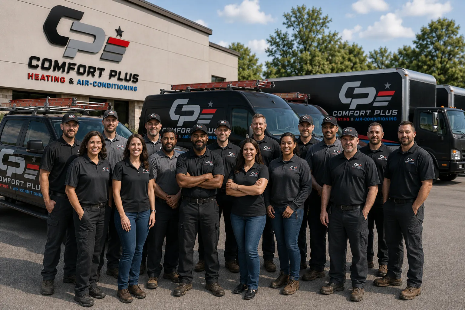 Comfort Plus HVAC team — licensed heating and air-conditioning technicians serving Riverside, California